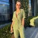Women's Clothing Short-sleeved Shirt Elegant Pleated High Waist Wide-leg Pants Set_maomaolike.com