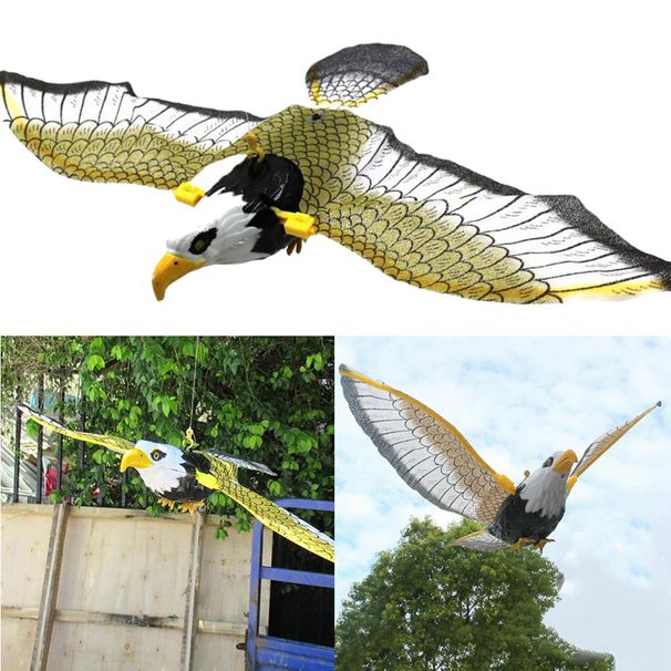 1xBird Hanging Eagle Owl Repellent Scarer Emulation Flying Hawk Bird Garden Scarecrow Yard Outdoor Pest Control_maomaolike.com