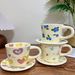 New Creative Hand-Pulled Ceramic Coffee Cup & Saucer - Adorable Style Ceramic Mug_maomaolike.com