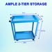 Tool Cart On Wheels, Heavy Duty Steel Utility Cart W/Lockable Wheels, 400 LBS Capacity Industrial Service Cart For Garage, Warehouse, Workshop (Two-layer Bright Blue)_maomaolike.com