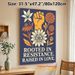 Resistance & Love Themed Painting Poster, Warm-toned Vintage Floral & Raised Fist Graphic Poster, Inspirational Quote Print For Home, Office Wall_maomaolike.com