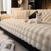 Leather Winter 2024 Rabbit Fur Plush Sofa Cushion New Non-Slip Thickened Light High-End Warm Cover_maomaolike.com