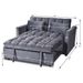 Convertible Sofa Bed, 3-in-1 Velvet Sleeper Sofa Couch With Pullout Bed, Pull Out Couch With Side Pockets And Adjustable Backrest, Sectional Sofa For Living Room, Grey, Made In Vietnam_maomaolike.com