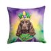 Boykin Spaniel King Of Mardi Gras Throw Pillow Machine Washable, Indoor Outdoor Decorative Pillow For Couch, Bed Or Patio, 14Hx14W_maomaolike.com