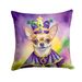 Chihuahua King Of Mardi Gras Throw Pillow Machine Washable, Indoor Outdoor Decorative Pillow For Couch, Bed Or Patio, 18Hx18W_maomaolike.com