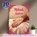 Mehndi Station Painting Poster, Elegant Traditional Indian-style Poster, Intricate Floral Henna Hand Design, Ideal For Wedding Ceremonies And Cultural_maomaolike.com