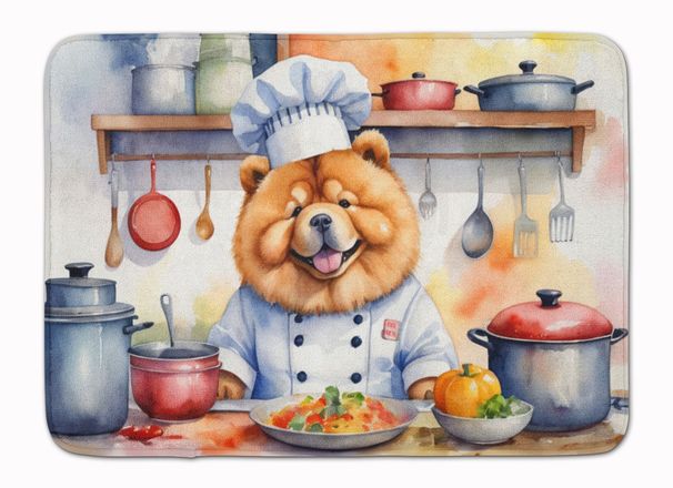 Chow Chow The Chef Memory Foam Kitchen Mat Machine Washable Anti-Fatigue Mat Cushion Comfort Bath Mat Or Kitchen Rug_maomaolike.com