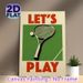 Tennis Themed Painting Poster, Vintage Retro Style Tennis Racket & Ball Poster, Eye-catching Sports-inspired Decor Ideal For Home Gym, Game Room And_maomaolike.com