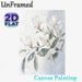 Magnolia Themed Painting Poster, Soft-toned Impasto Floral Poster, Elegant Blooming Magnolia Artwork Ideal For Living Room, Bedroom And Dining Area_maomaolike.com