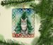 Dwelf Cat By The Christmas Tree Porcelain Ornament Christmas Tree Hanging Decorations For Home Christmas Holiday, Rectangle, Gift, Multicolor_maomaolike.com