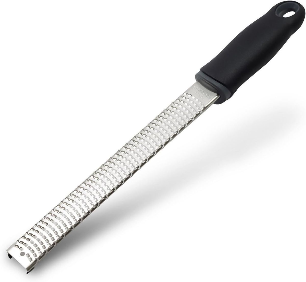 Lemon Zester, Stainless Steel Kitchen Cheese Grater, Plastic Cover Ergonomic Soft Black Handle_maomaolike.com