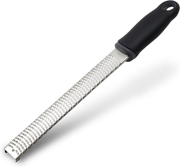 Lemon Zester, Stainless Steel Kitchen Cheese Grater, Plastic Cover Ergonomic Soft Black Handle_maomaolike.com