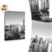 Urban Riverfront Skyline Painting Poster, Monochrome Minimalist Cityscape With Bridge & Skyscrapers Poster, Sleek Urban Wall Decor Suitable For Living_maomaolike.com