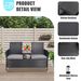 Outdoor Loveseat, 2 Seat Loveseat With Cushions And Built-in Coffee Table, Bench For Balcony Furniture Sets Non-removable Back Without Glass( Backrest Of Integrated Piece )_maomaolike.com