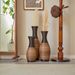 Set Of 3 Designer Floor Vases, Large Vases For Home Decor Flooring, Artificial Rattan Floor Vases, Brown Floor Vases For Living Rooms Or Corridors_maomaolike.com