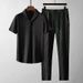 Men's Casual Suit Thin High-End Sports Suit Men's Fashion Short-Sleeved Trousers _maomaolike.com