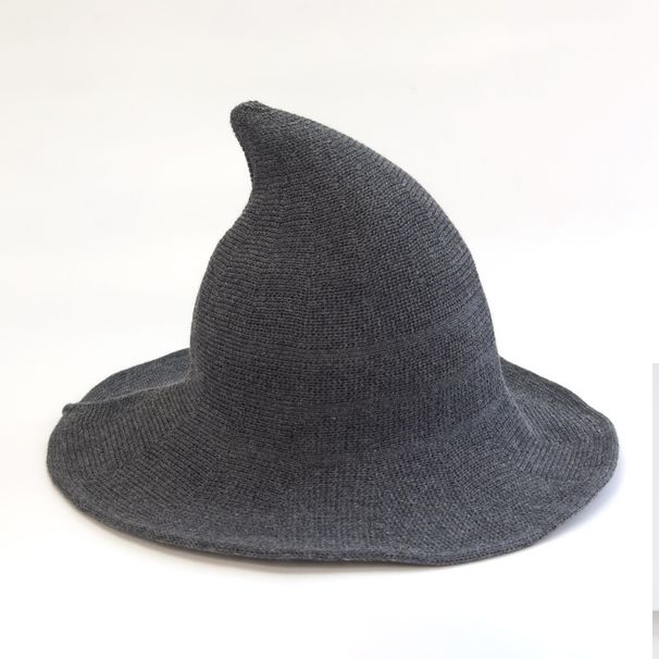 Unisex Halloween hat conventional wizard hat folding knit hat spire witch hat_maomaolike.com
