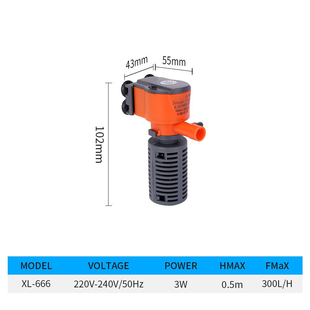 3W 5W Mini Submersible Aquarium Filter Fish Tank Internal Filter Pump Water Flow Circulation Add Oxygen For Fish Turtle Tank_maomaolike.com