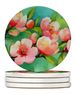 Delaware Peach Blossom In Watercolor Large Sandstone Coasters Pack Of 4 Absorbent Round Coasters Decor Gifts For Men Or Women, 4 In, Multicolor_maomaolike.com