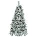 6FT Pre-Lit Spruce Snow Flocked Christmas Tree With Pine Cones, Artificial Xmas Tree With 403 Branch Tips,Mixed PE & PVC Branches, 250 Multi-Color LED Lights, 11 Flashing Modes, Holiday Décor_maomaolike.com