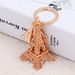 Unisex Paris Tower diamond alloy keychain girls decorative bag hanging decoration car pendant_maomaolike.com