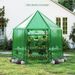 6.5 X 5.6 X 6.2 FT Mini Walk-in Greenhouse Portable Outdoor Warm House For Winter With PE Cover With 2 Double-layer Mesh Screen Windows Roll-up Zippered Door_maomaolike.com
