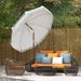 7 X 7 Ft Outdoor Umbrella With Tilt, Vent, Patio Market Table Umbrella Parasol With Fringed Ruffles And Flounce, Blue_maomaolike.com