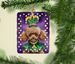 Poodle King Of Mardi Gras Porcelain Ornament Christmas Tree Hanging Decorations For Home Christmas Holiday, Rectangle, Gift, Multicolor_maomaolike.com