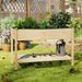 Wooden Raised Garden Bed With Legs And Lockable Wheels_maomaolike.com