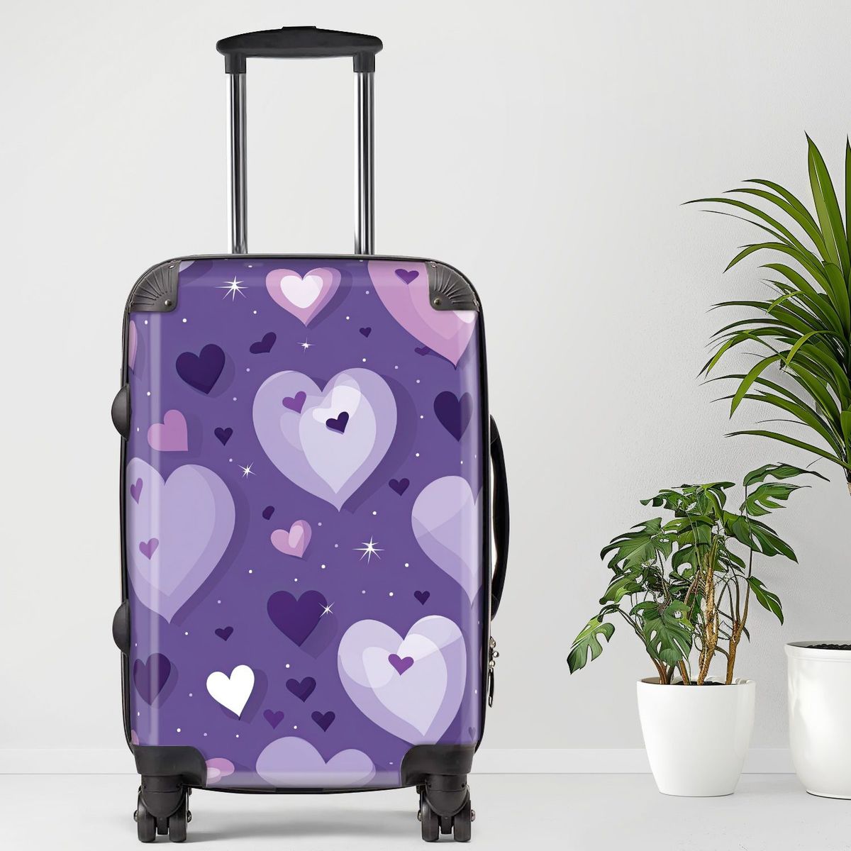 Hearts Luggage, 20/24/28 Inch Luggage, Carry-On, Custom Luggage, Luggage Set, Suitcase, Travel, Vacation, Cabin Suitcase, Custom Suitcase, Personalized Luggage_maomaolike.com