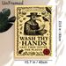 Plague Doctor Themed Painting Poster, Vintage Engraved Style Poster, Retro Hand-washing Reminder, Ideal For Bathroom_maomaolike.com