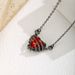 Gothic Punk Bat Wings And Heart-Shaped Resin Pendant Necklace - Dark Fantasy Style Alloy Chain, Halloween Gift For_maomaolike.com
