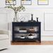 Retro Design Console Table With Two Open Shelves, Pine Solid Wood Frame And Legs For Living Room_maomaolike.com