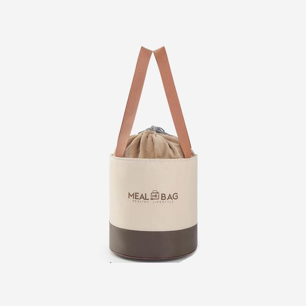 Thermal Insulated Round Lunch Bag With Drawstring & Handles_maomaolike.com