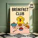 Breakfast Club Puppy Painting Poster, Cute Cartoon Style Poster, Cheerful Pup With Assorted Breakfast Treats, Warm Lively Decor Option For Kitchen And_maomaolike.com