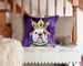 American Bulldog King Of Mardi Gras Throw Pillow Machine Washable, Indoor Outdoor Decorative Pillow For Couch, Bed Or Patio, 14Hx14W_maomaolike.com