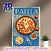 Paella Themed Painting Poster, Vibrant Retro Spanish Cuisine Scene Poster, Appealing Food Artwork To Enhance Dining Ambiance, Ideal For Kitchen And_maomaolike.com