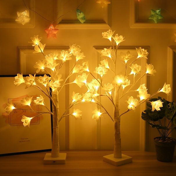Orchid-Shaped LED Tree Lamp For Bedroom Decor, Warm White Glow_maomaolike.com