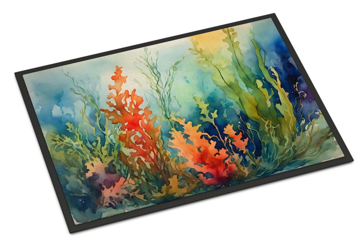 Seaweed Doormat Front Door Mat Indoor Outdoor Rugs For Entryway, Non Slip Washable Low Pile, 24H X 36W_maomaolike.com
