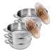 SOGA 2X 3 Tier 32cm Heavy Duty Stainless Steel Food Steamer With Glass Lid_maomaolike.com