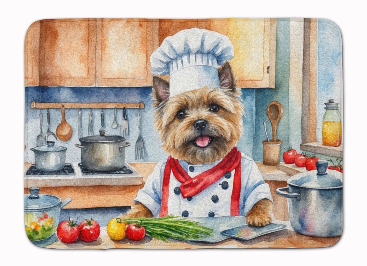 Cairn Terrier The Chef Memory Foam Kitchen Mat Machine Washable Anti-Fatigue Mat Cushion Comfort Bath Mat Or Kitchen Rug_maomaolike.com