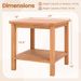 Patio Acacia Wood Side Table With Slatted Tabletop And Storage Shelf_maomaolike.com