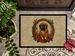 Tibetan Mastiff Christmas Flowers Doormat Front Door Mat Indoor Outdoor Rugs For Entryway, Non Slip Washable Low Pile, 24H X 36W_maomaolike.com
