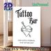 Tattoo Bar Love Themed Painting Poster, Monochrome Retro Tattoo-style Poster, Witty Romantic Decor Ideal For Bar, Cozy Indoor Spaces_maomaolike.com