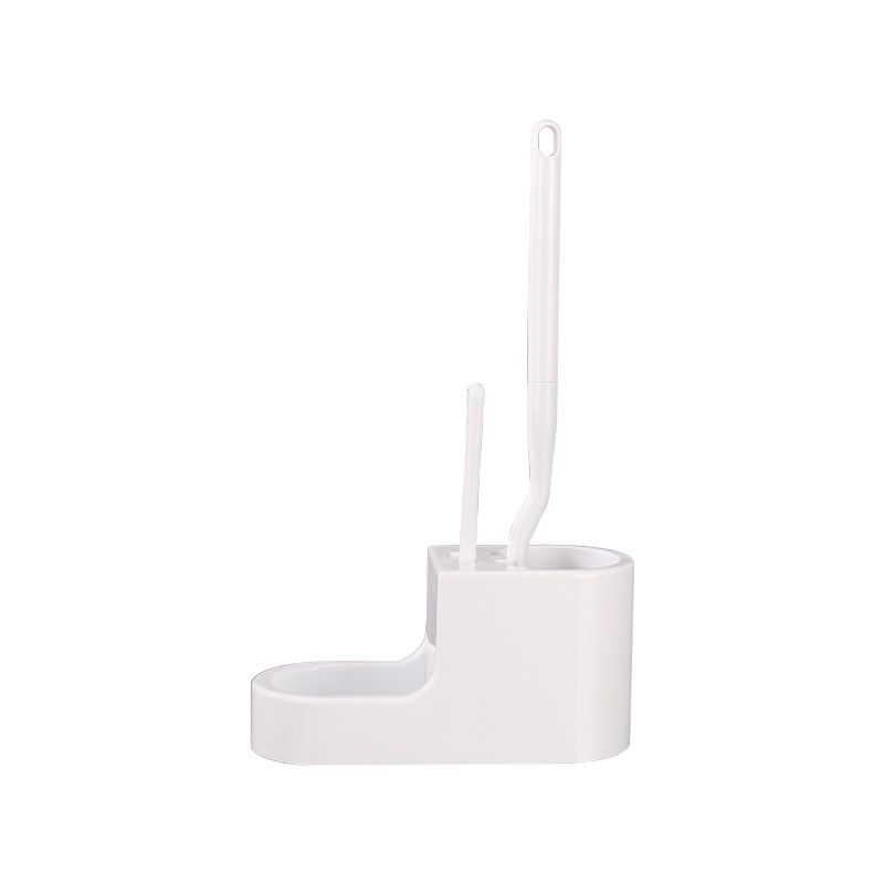 Plastic Long Handle Bathroom Set Cleaning With Base Super Useful Toilet Brush_maomaolike.com