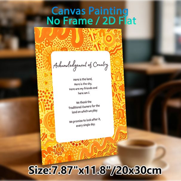 Acknowledgement Of Country Painting Poster, Vibrant Orange-yellow Aboriginal-style Patterned Poster, Promotes Land Care And Respect, Suitable For_maomaolike.com