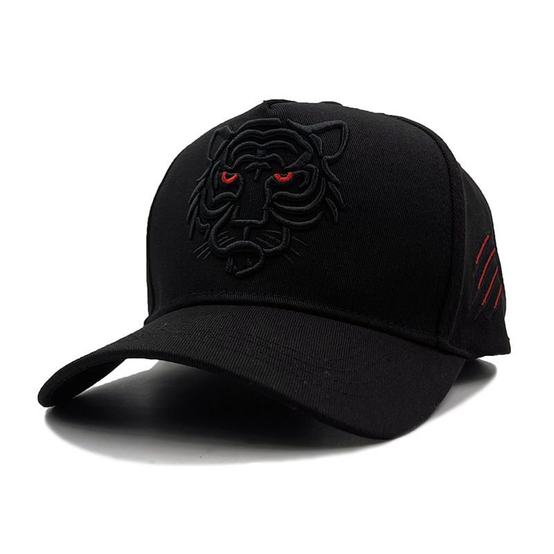New fishing hat tiger head embroidered hat men's high top baseball cap fashionable large head peaked hat rock climbing hat_maomaolike.com