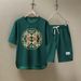 Men's Clothing 2024 Waffle Casual Summer Suit Men's Loose Teen Short sleeved T shirt Shorts Handsome Two piece Suit_maomaolike.com