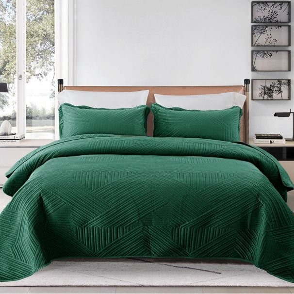Quilted Crystal Fleece Bedspread - European Style Lightweight Blanket With Cotton Filling_maomaolike.com