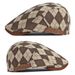 Hot Sale Spring Fall Men's Beret Retro Plaid Herringbone Forward Flat Peaked Cap Women Dailywear Sunshade Cabbie Driving Hat_maomaolike.com